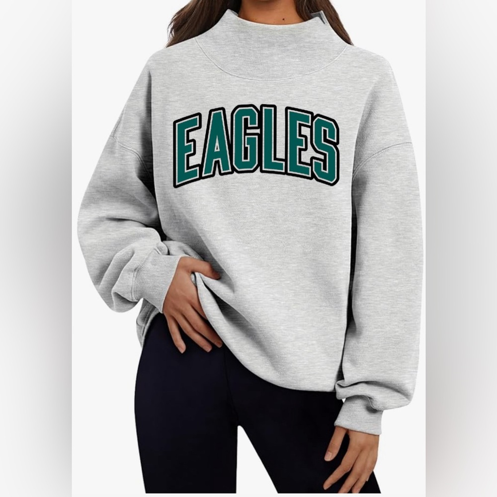 Gray mock neck Philadelphia Eagles Sweatshirt